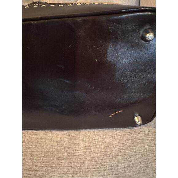 Vintage Coach Hamptons Satchel Tan Suede And Brown Leather NWT - Picture 14 of 16